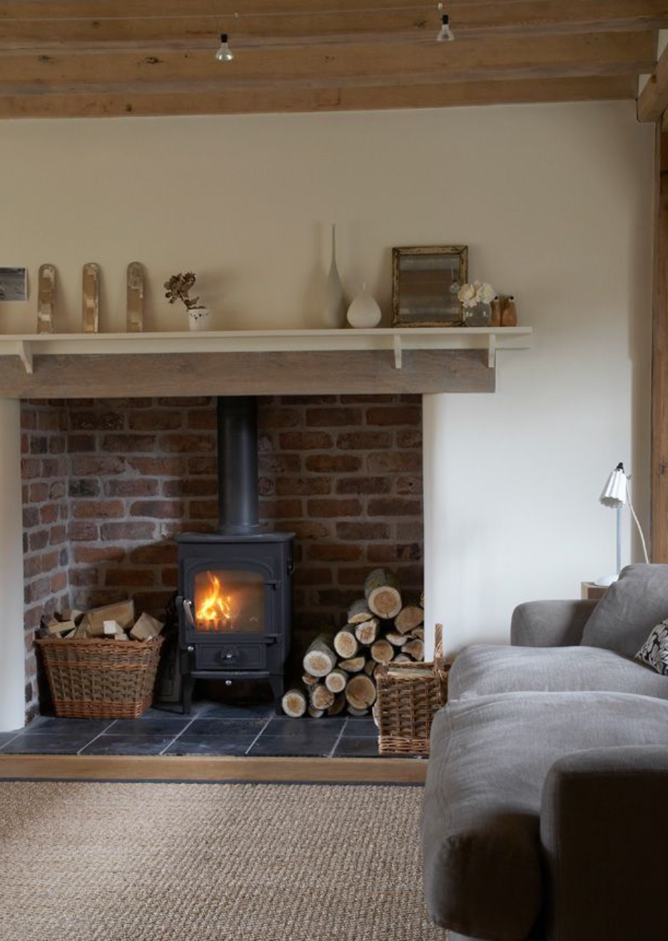 Living room with woodburner